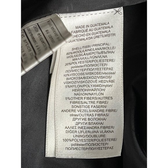 Ralph Lauren Women’s Black Wool-Blend Coat 3-Button Long Sleeve Size 12 - Picture 7 of 8